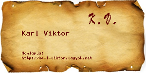Karl Viktor névjegykártya
